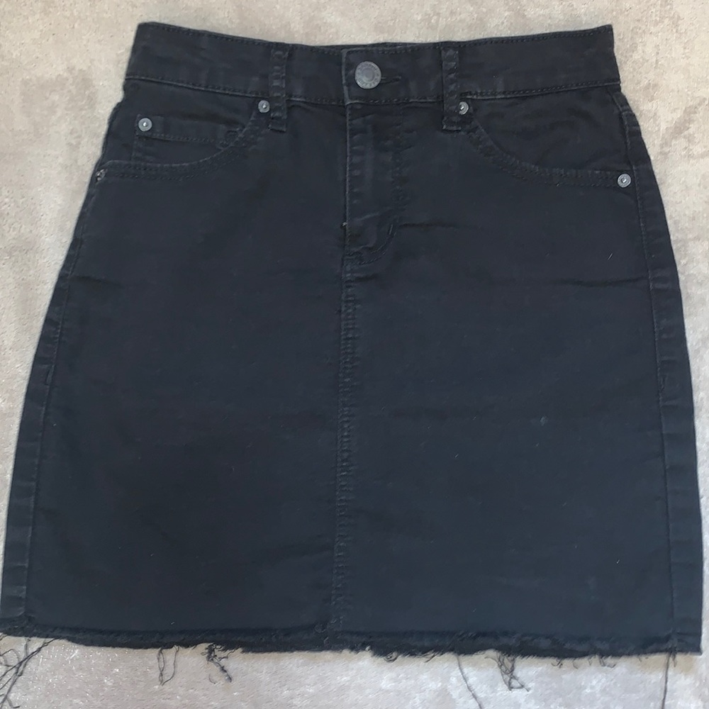 Black denim skirt